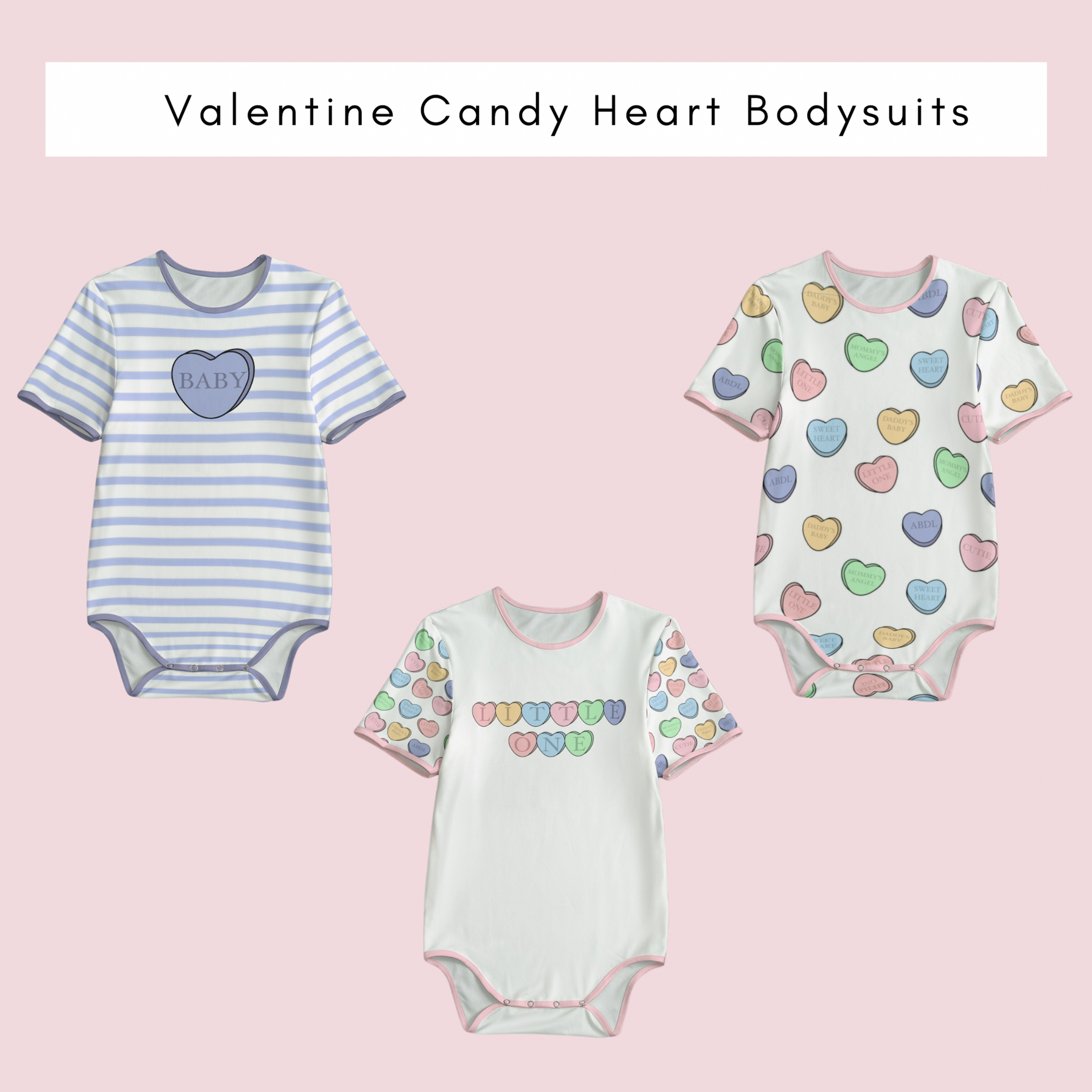 Valentine Candy Heart Bodysuits