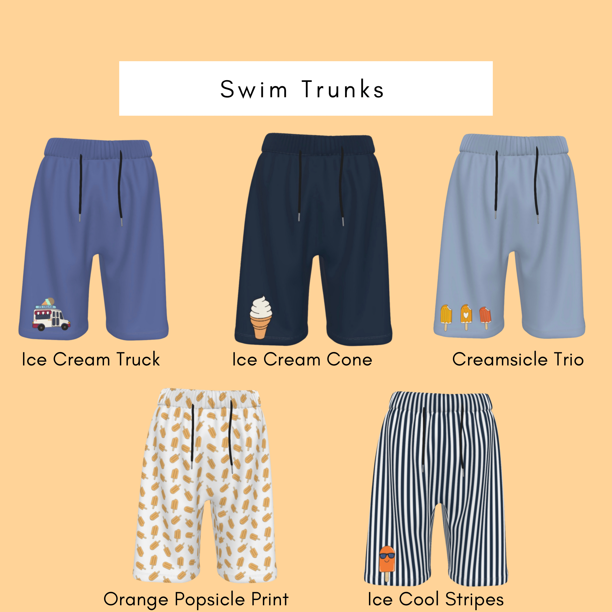 Summer Sweets Swim Trunks