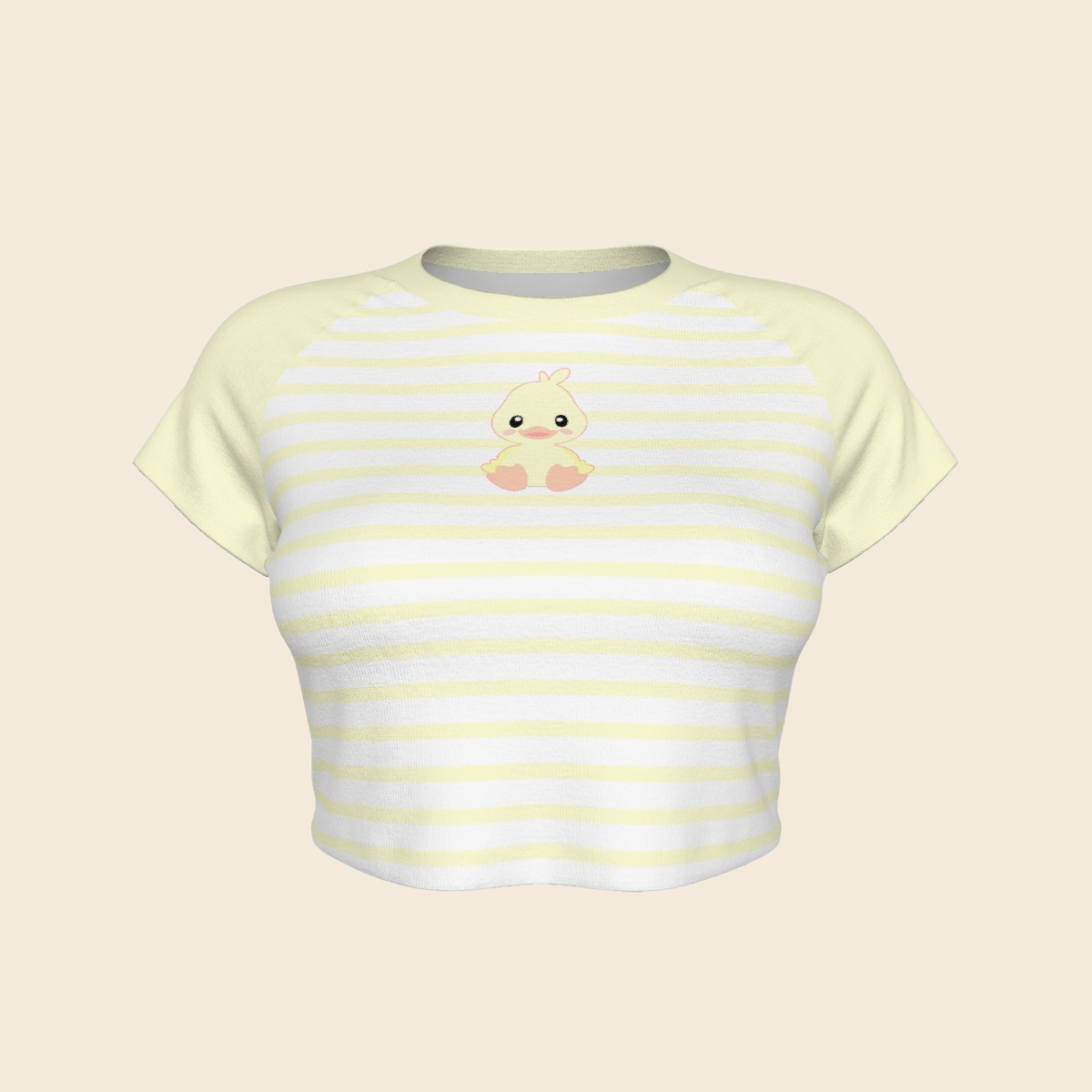 Patel Baby Yellow Stripped Animal Fitted Crop Top