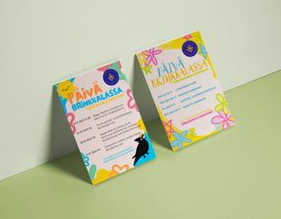 Päivä Brinkkalassa -tapahtumasarjan kaksi flaijeria rinnakkain.