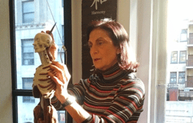 Deep concentration as a DrTsAnatomies student builds the neck musculature