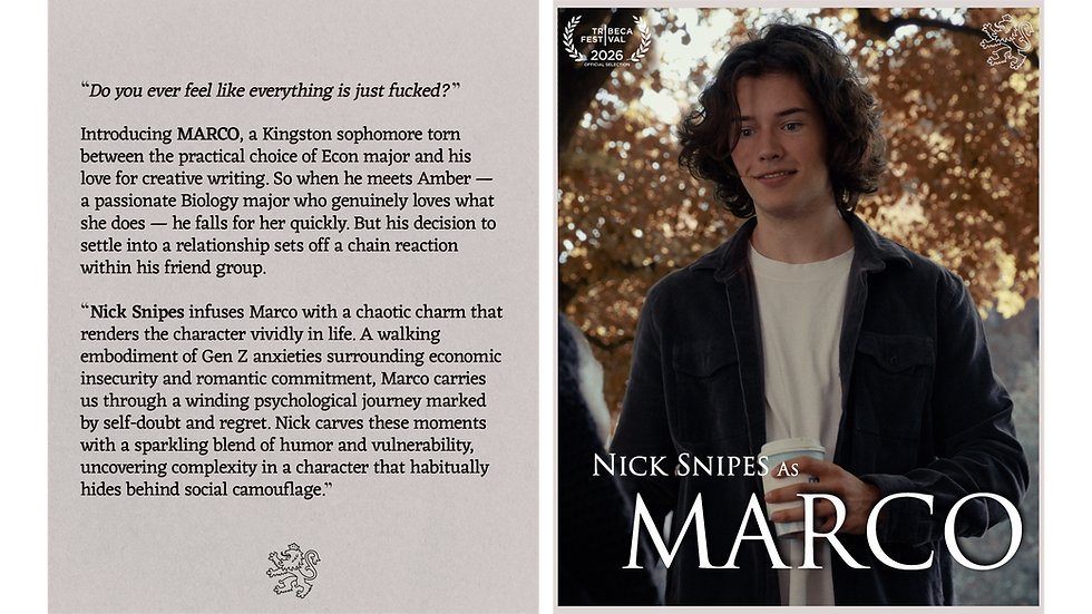 Kingston Movie (2026) Marco Biography NICK SNIPES
