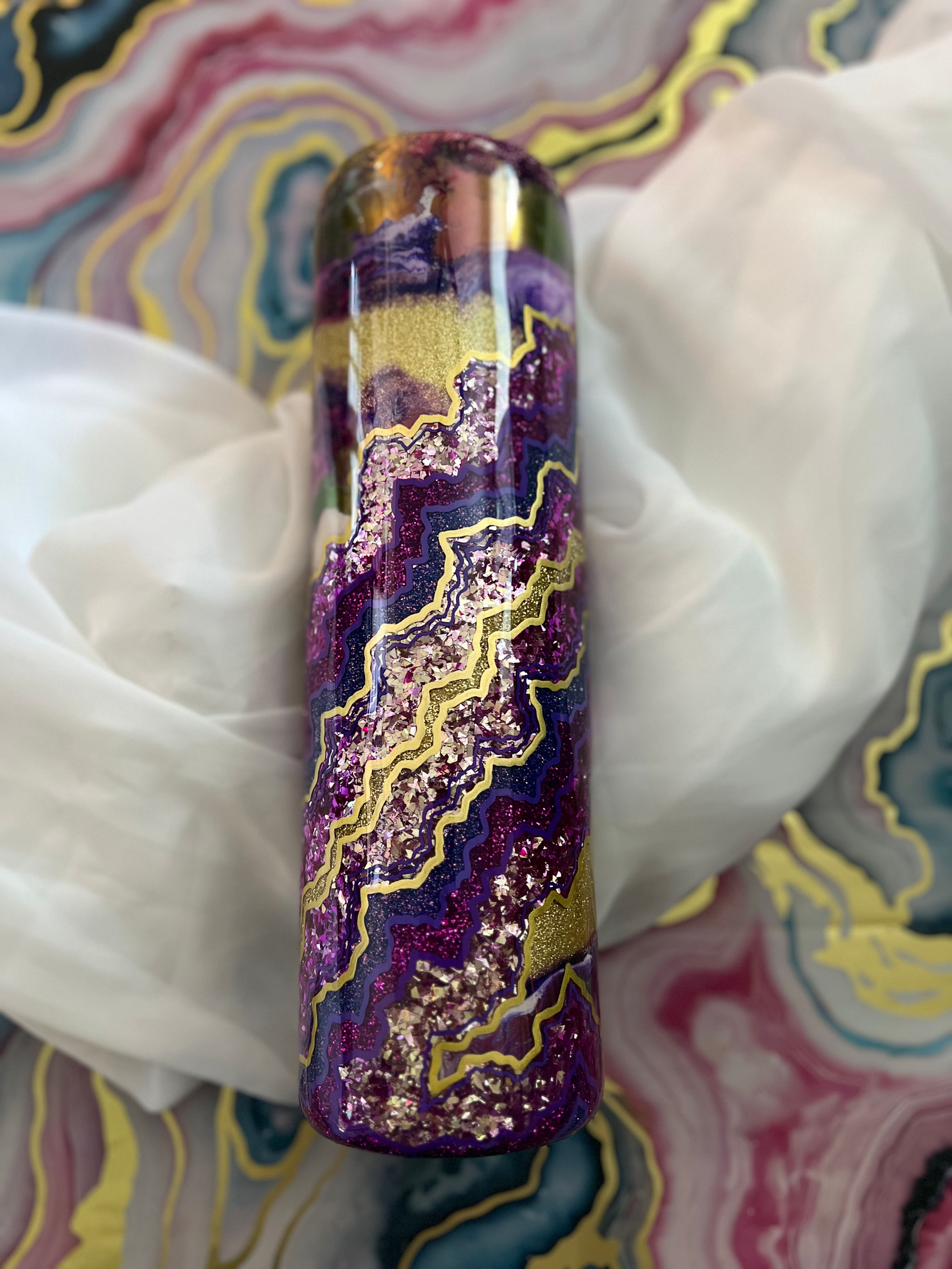 35oz purple and gold chrome geode 