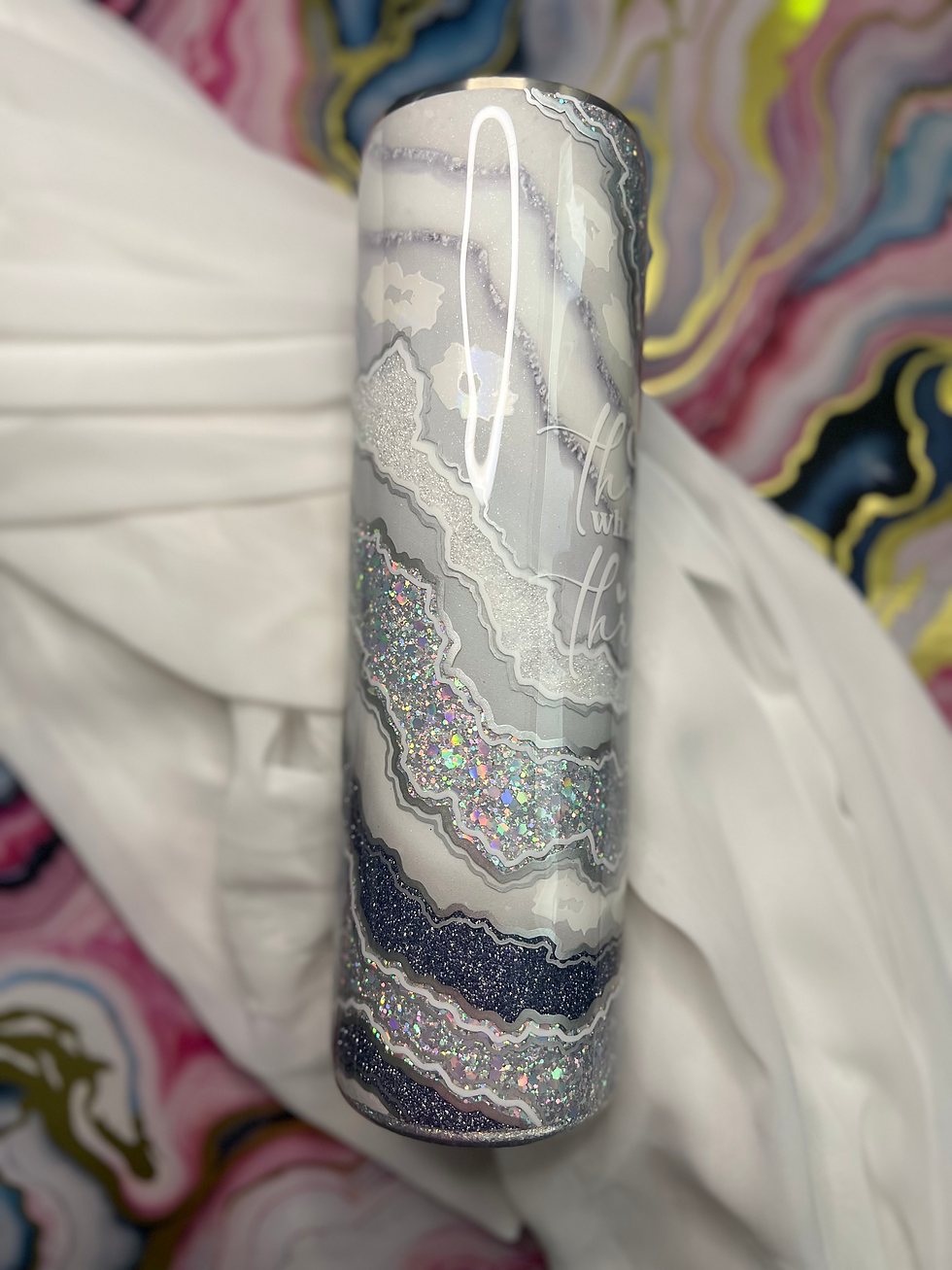 Thumbnail: 35oz white and sliver geode 