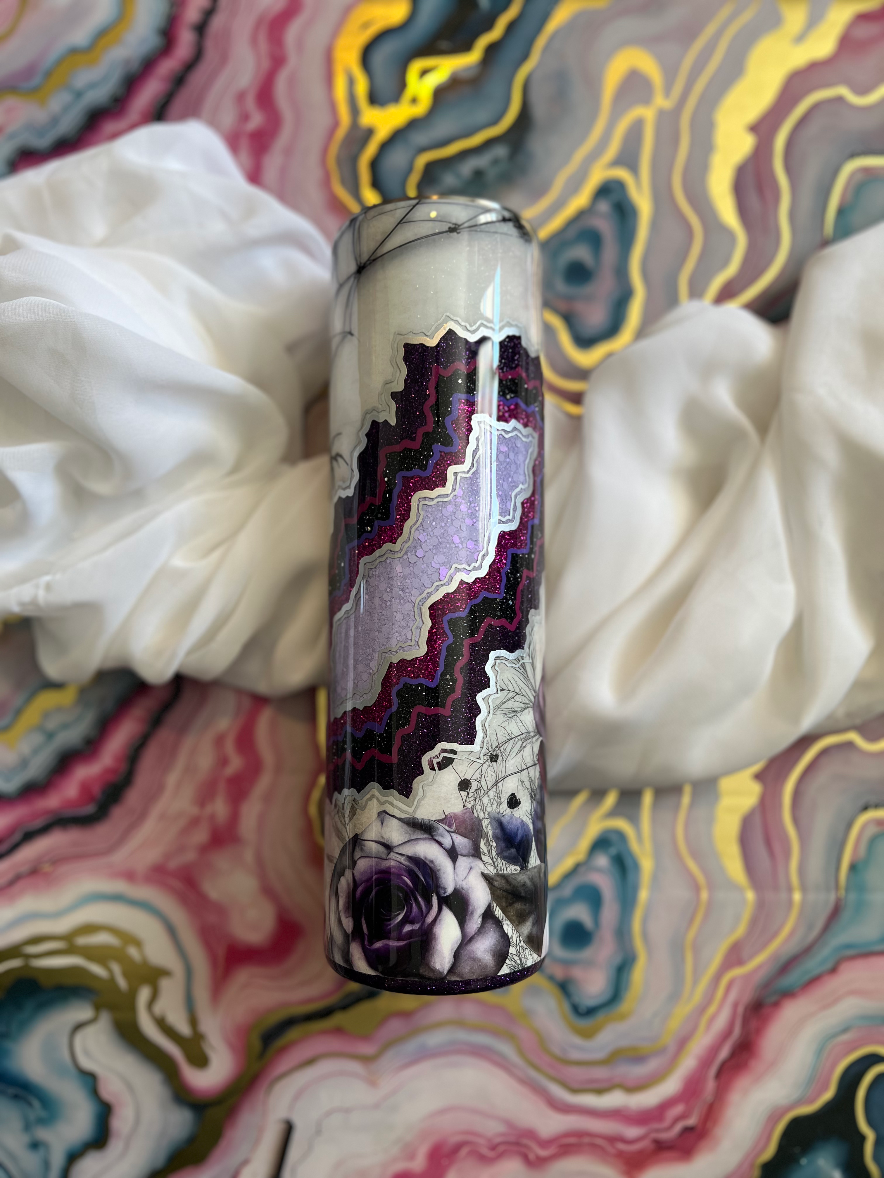 35oz dark roses geode 