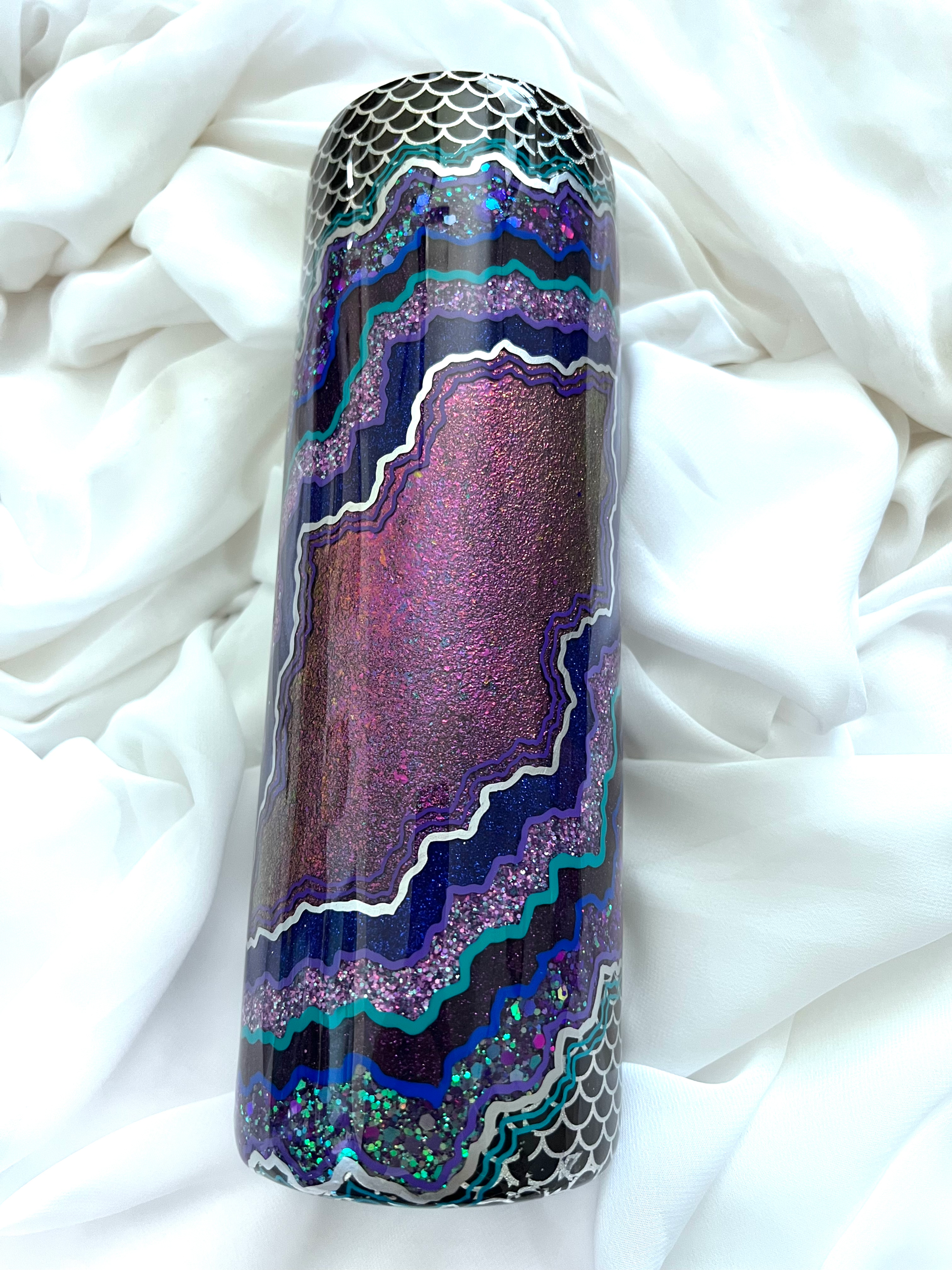 30oz foil mermaid geode