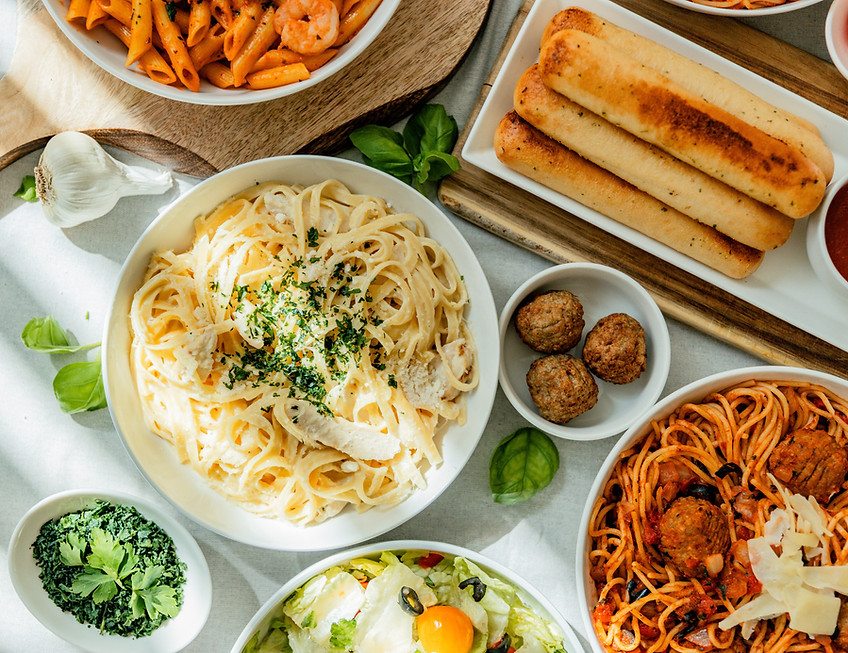 Pastaphony menu pasta garlic bread