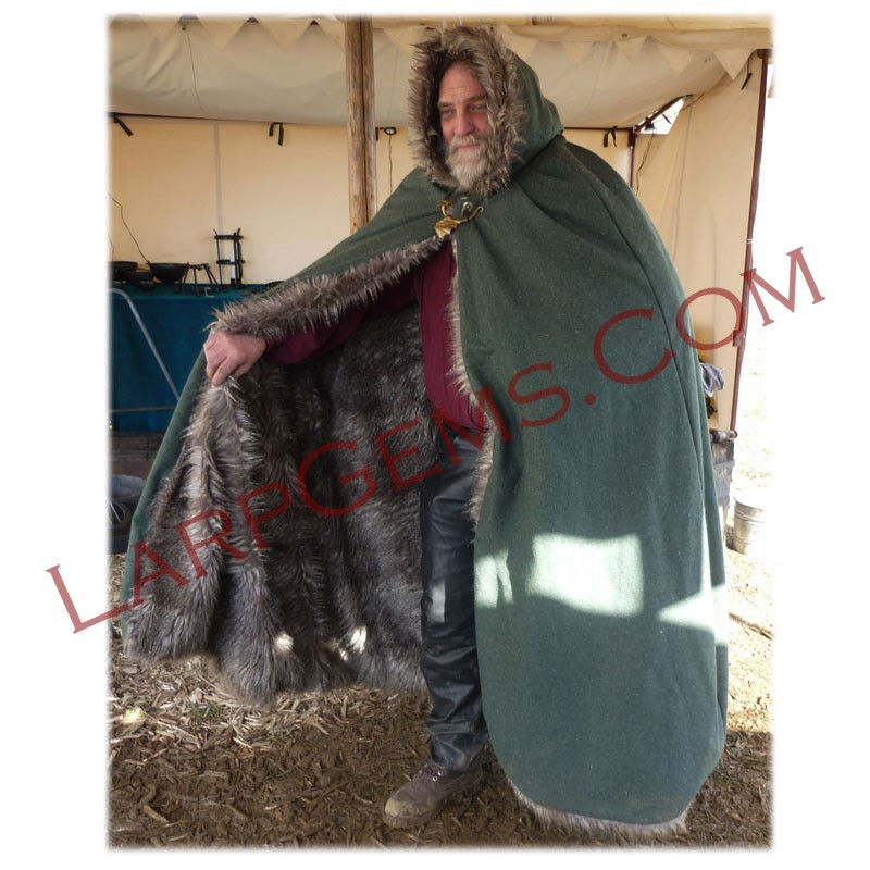 Artic Fur Lined Cloak LarpGems com