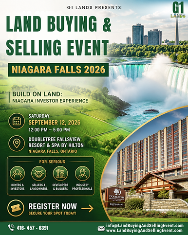 LAND BUYING AND SELLING EVENT - NIAGARA FALLS - 2026 - MAIN POSTER