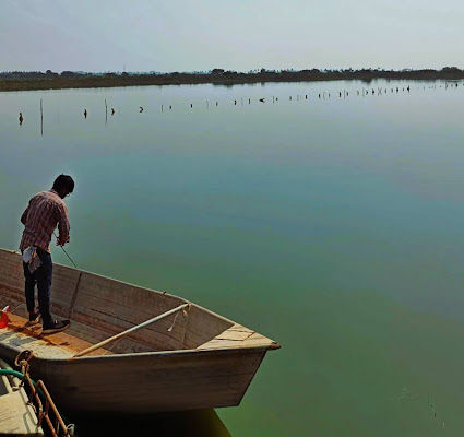 Our Data Collector, Kishore Chilaka, measuring water quality at one of the 20 farms in the study.