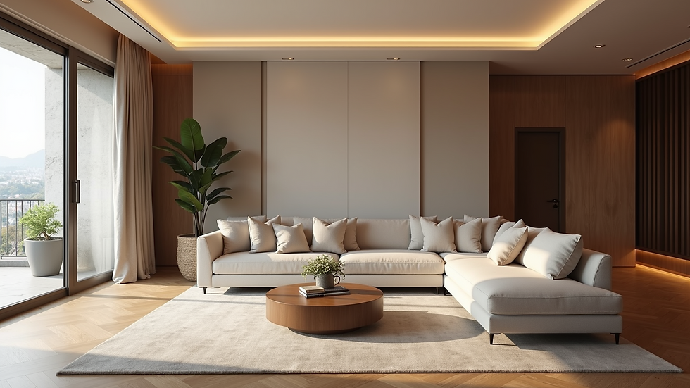 Close-up view of a luxury home's elegant interior living room