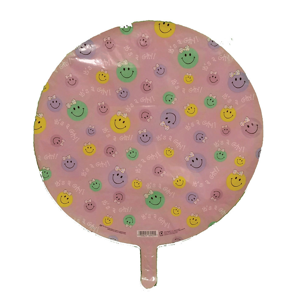 Its a Girl Smiley Faces Pink Balloon 18"