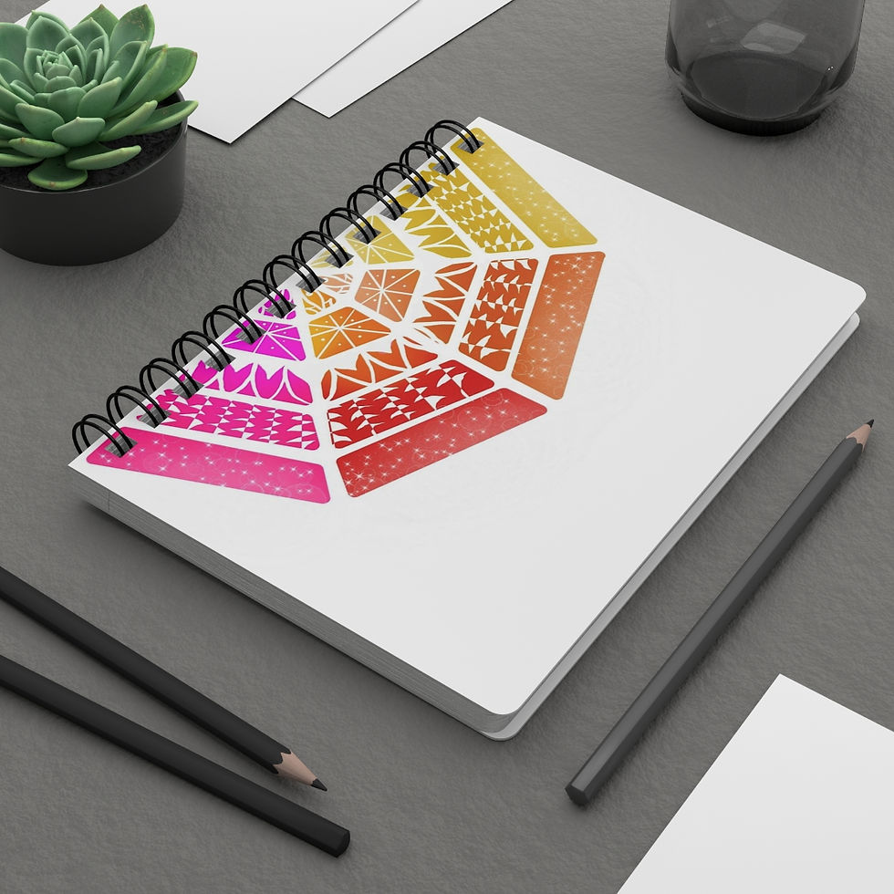 Thumbnail: Star Burst Rainbow Mandala Spiral Bound Journal