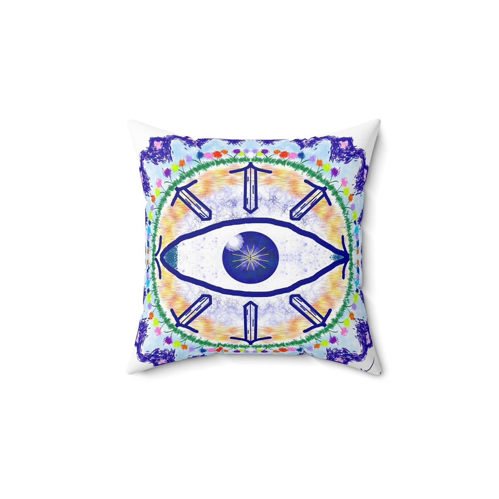 Thumbnail: Spring into Ajna Mandala Spun Polyester Square Pillow