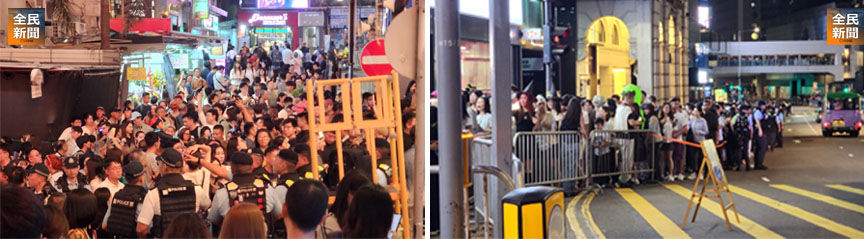 萬聖節2025 入夜後中環蘭桂坊一帶人多擠迫  攝:湯湯