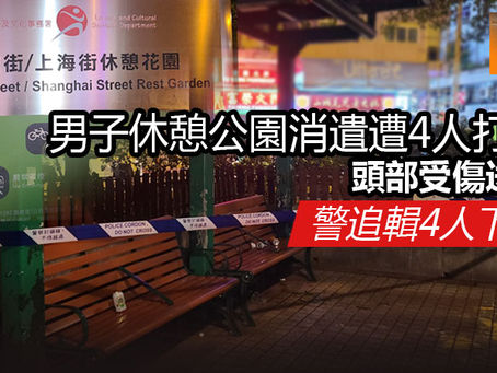 《全民新聞台》 ［港聞］[有片] 男子休憩公園消遣遭4人打劫  頭部受傷送院  警追輯4人下落