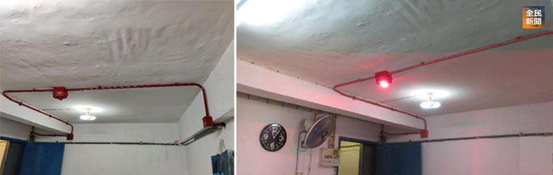 圖示在一公屋單位內完成安裝火警視像警報系統後的情形