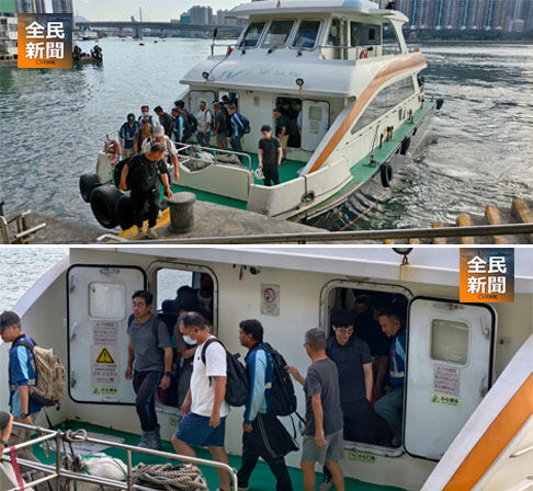 逾900名工人疏散 陸續乘船離開 攝:Loki