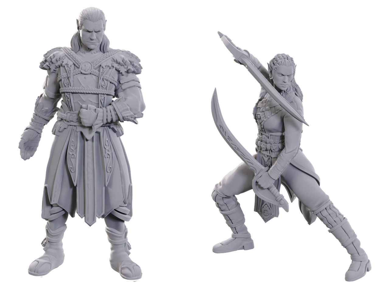 DND UNPAINTED MINIS SPECIAL EDITION BALDUR'S GATE 3 - JAHEIRA & HALSIN