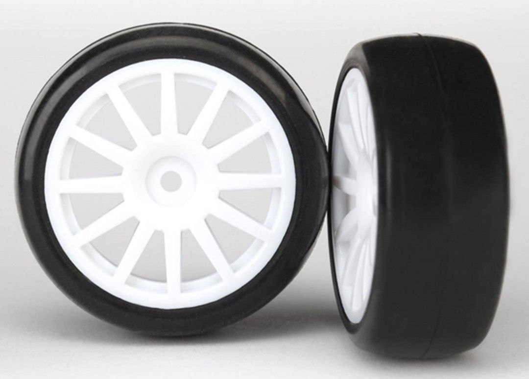 LaTrax Pre Mounted Slick Tires & 12 Spoke Wheels 2pk
