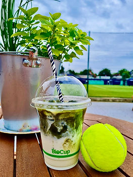 matcha latte at a tennis championship 
