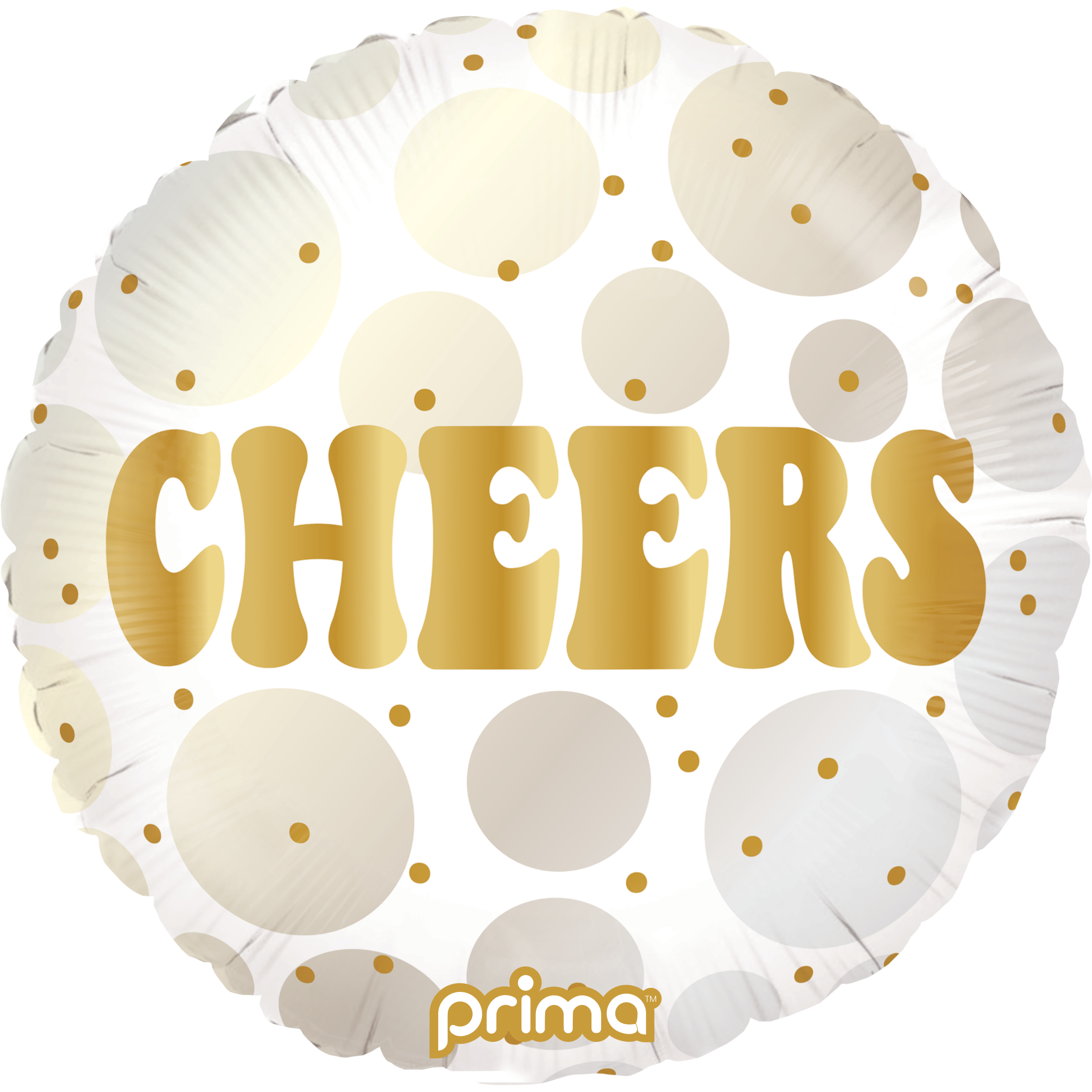 18" Round Cheers Gold and Neutral Dots