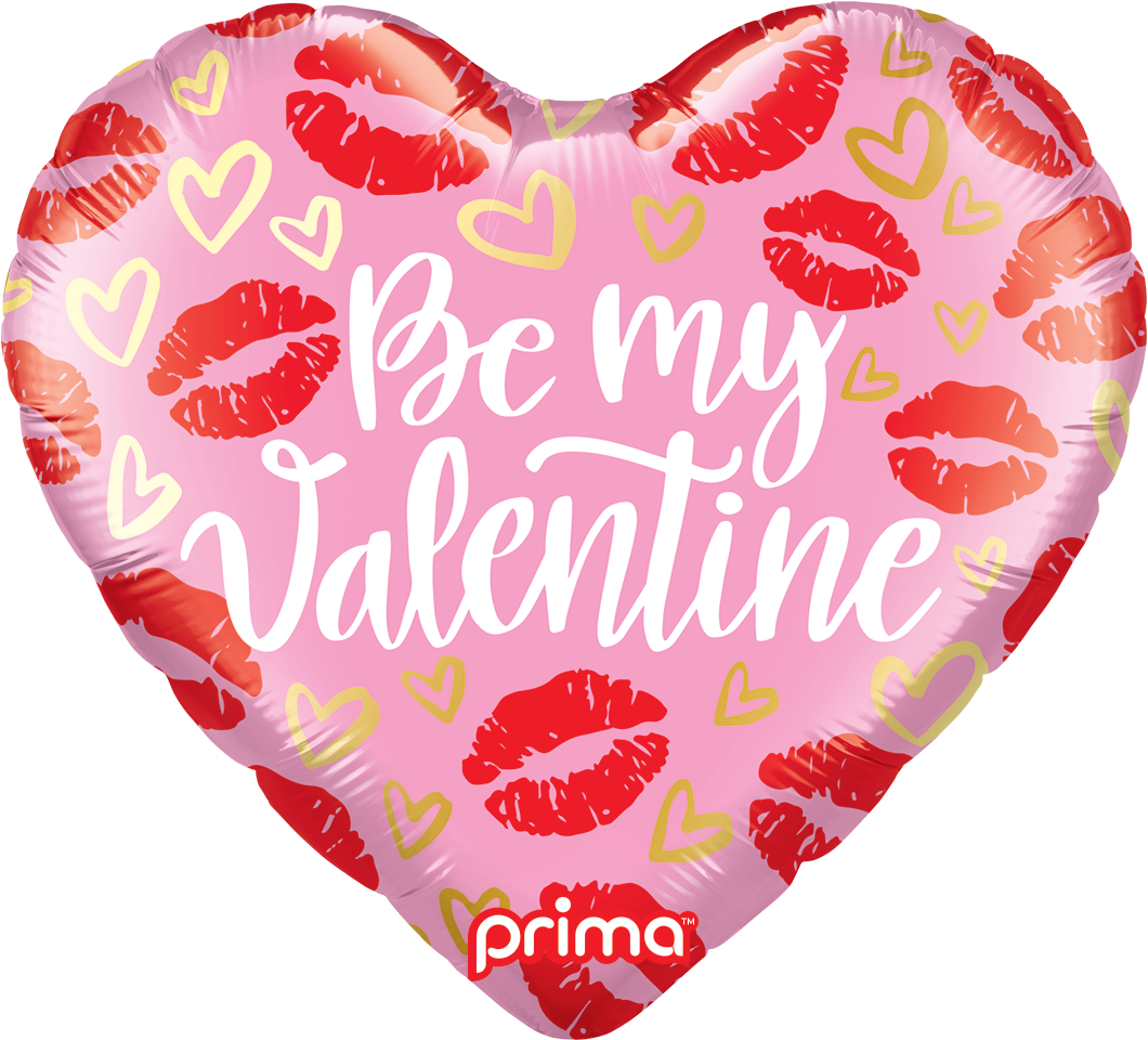 18" Heart Be My Valentine Kisses