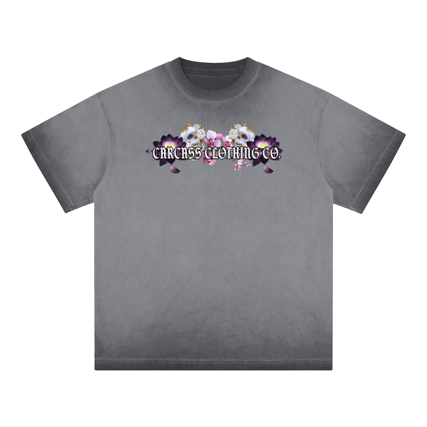 Gray Nocturnal Blossom Tee Front