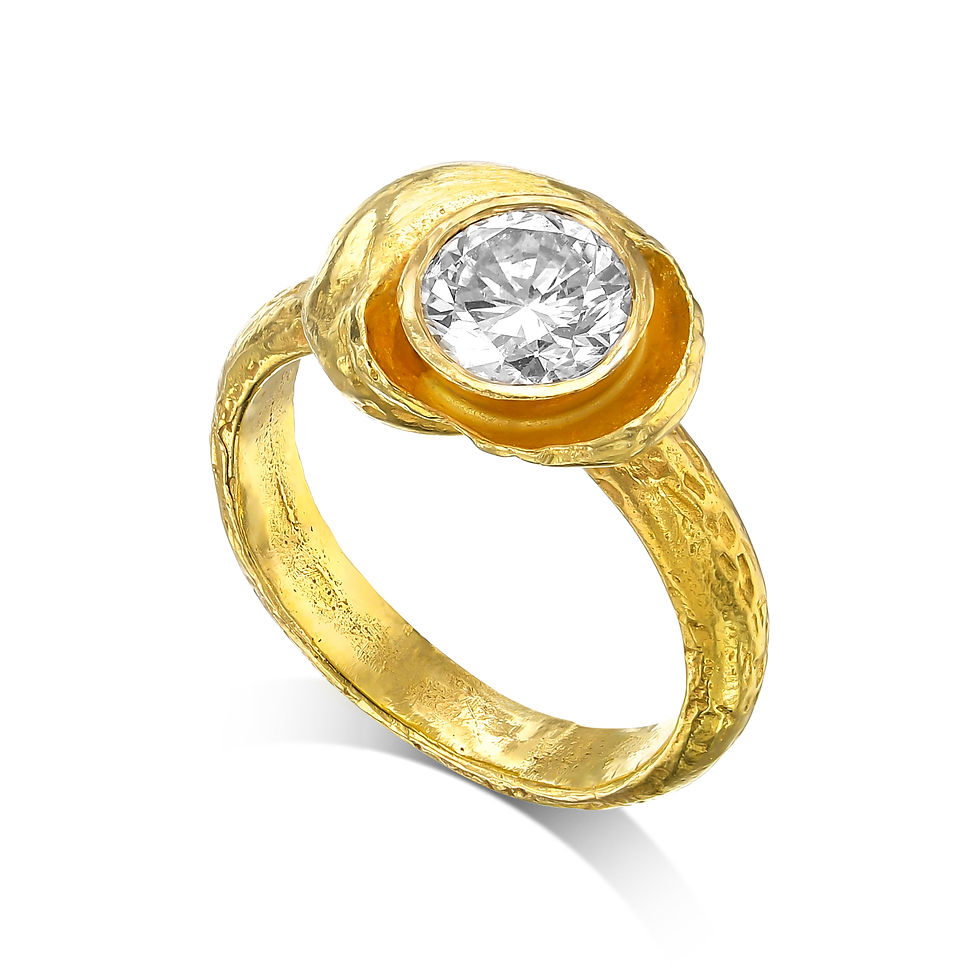 14k yellow gold ring with 1-carat moissanite