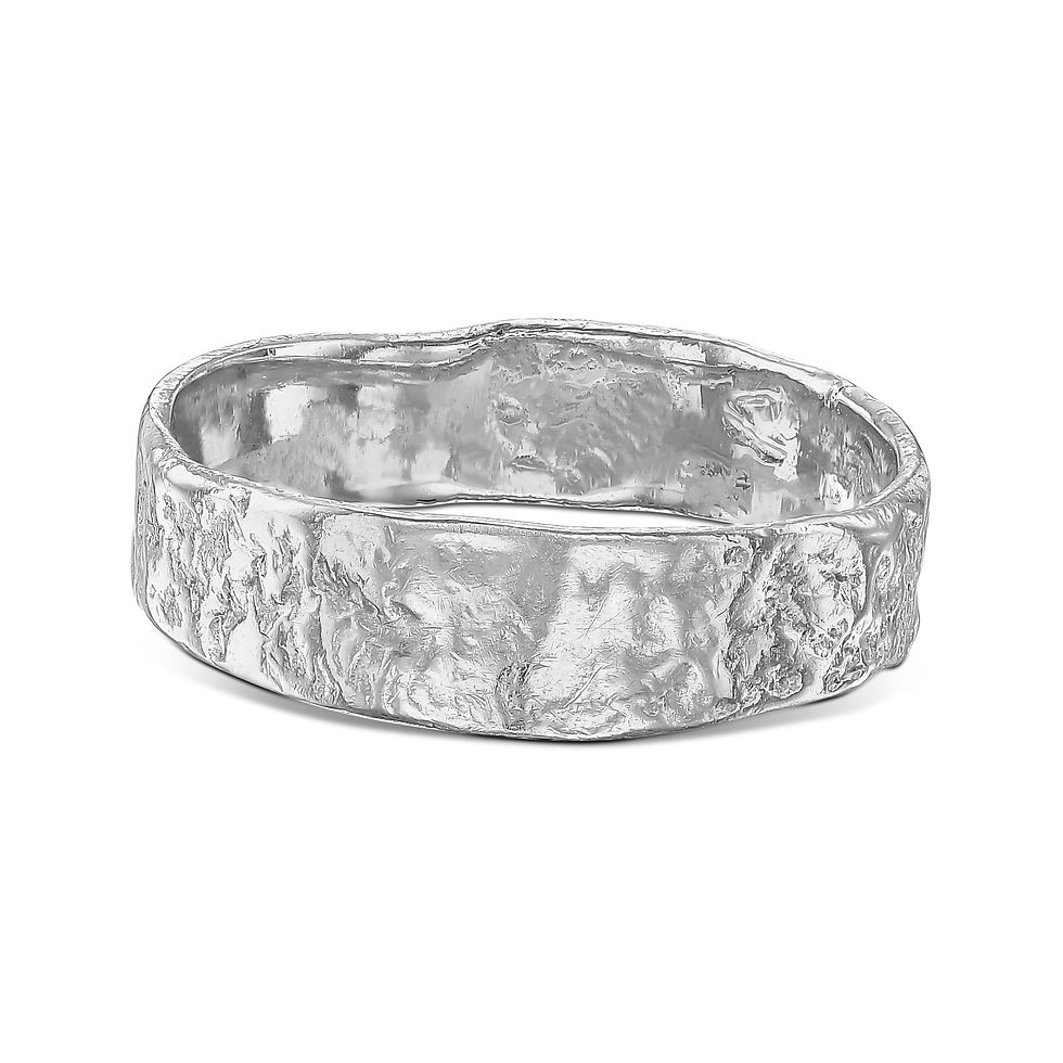 Thumbnail: Textured silver band ring, Illuminature Jewelry