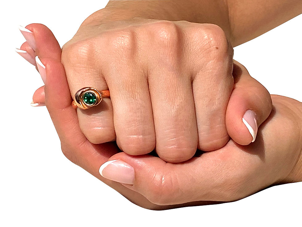 Thumbnail: Rose gold ring with emerald, Illuminature Jewelry