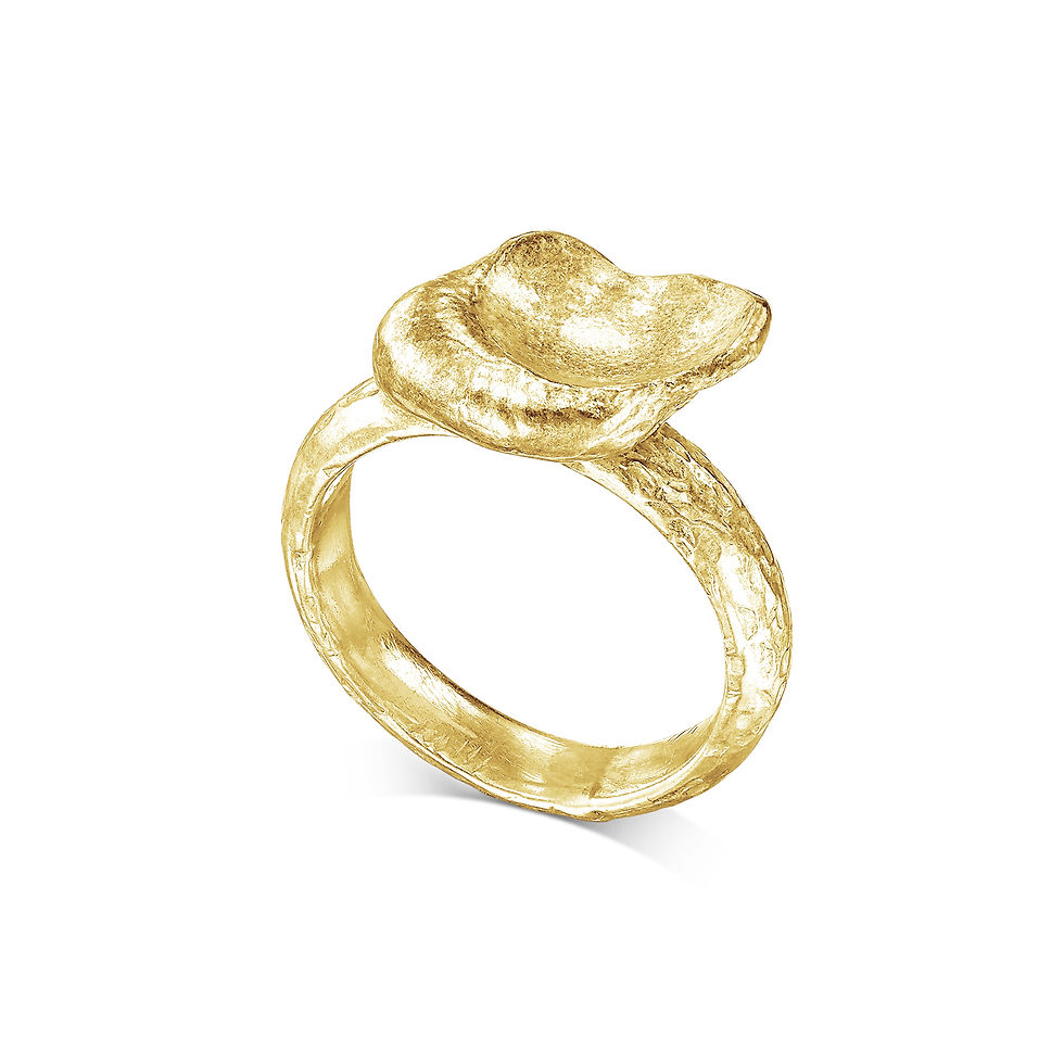 14k yellow gold Womb ring with 1-carat moissanite