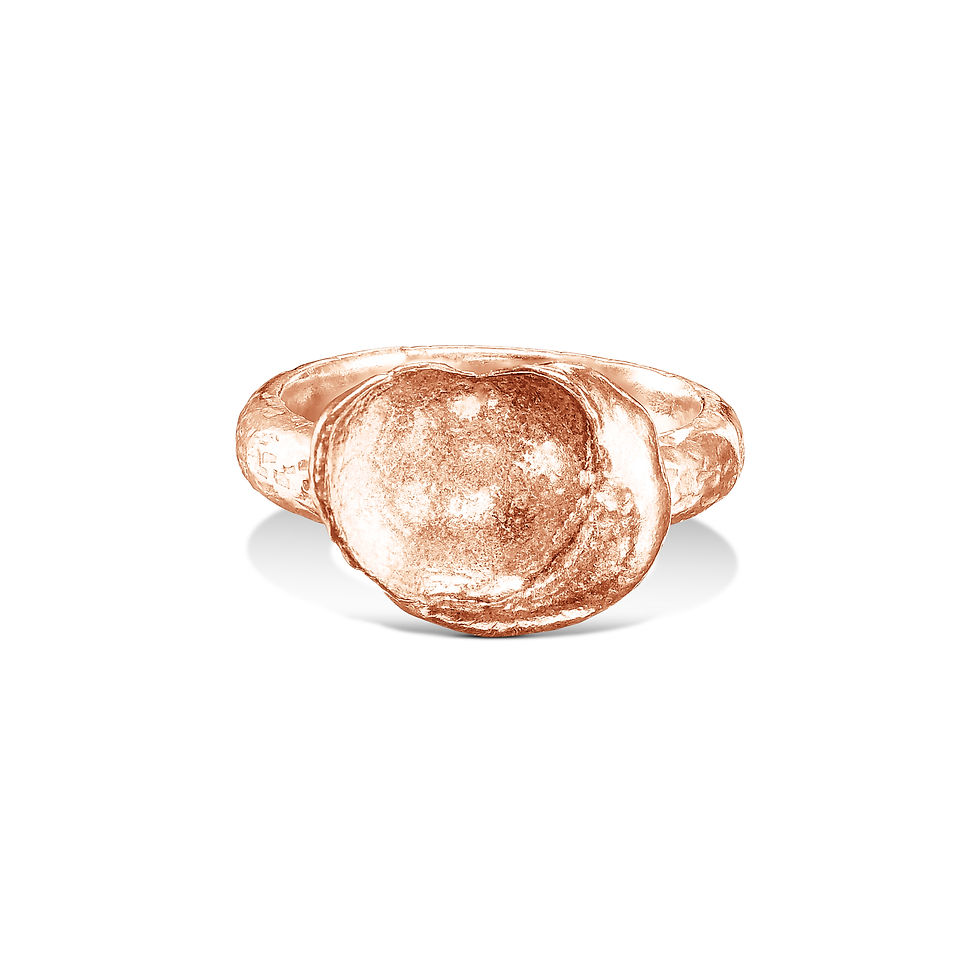 Rose gold hammered ring, artisan design