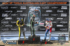 Alex Ninovic on the podium Karting at the SP Tools Australian Karting championship
