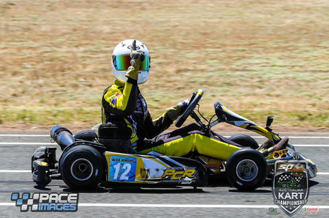 Alex Ninovic on track post race Karting