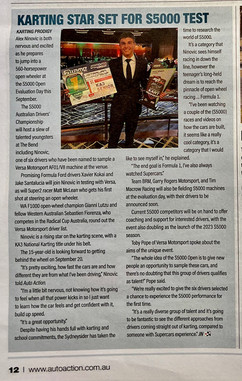 Alex Ninovic Canterbury Bankstown TORCH Newspaper article KA3 Senior Australian Karting Champion 2022