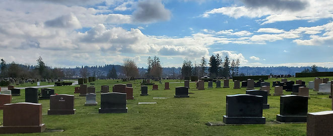 A view of headstones in the Serenity section at Valley View Cemetery