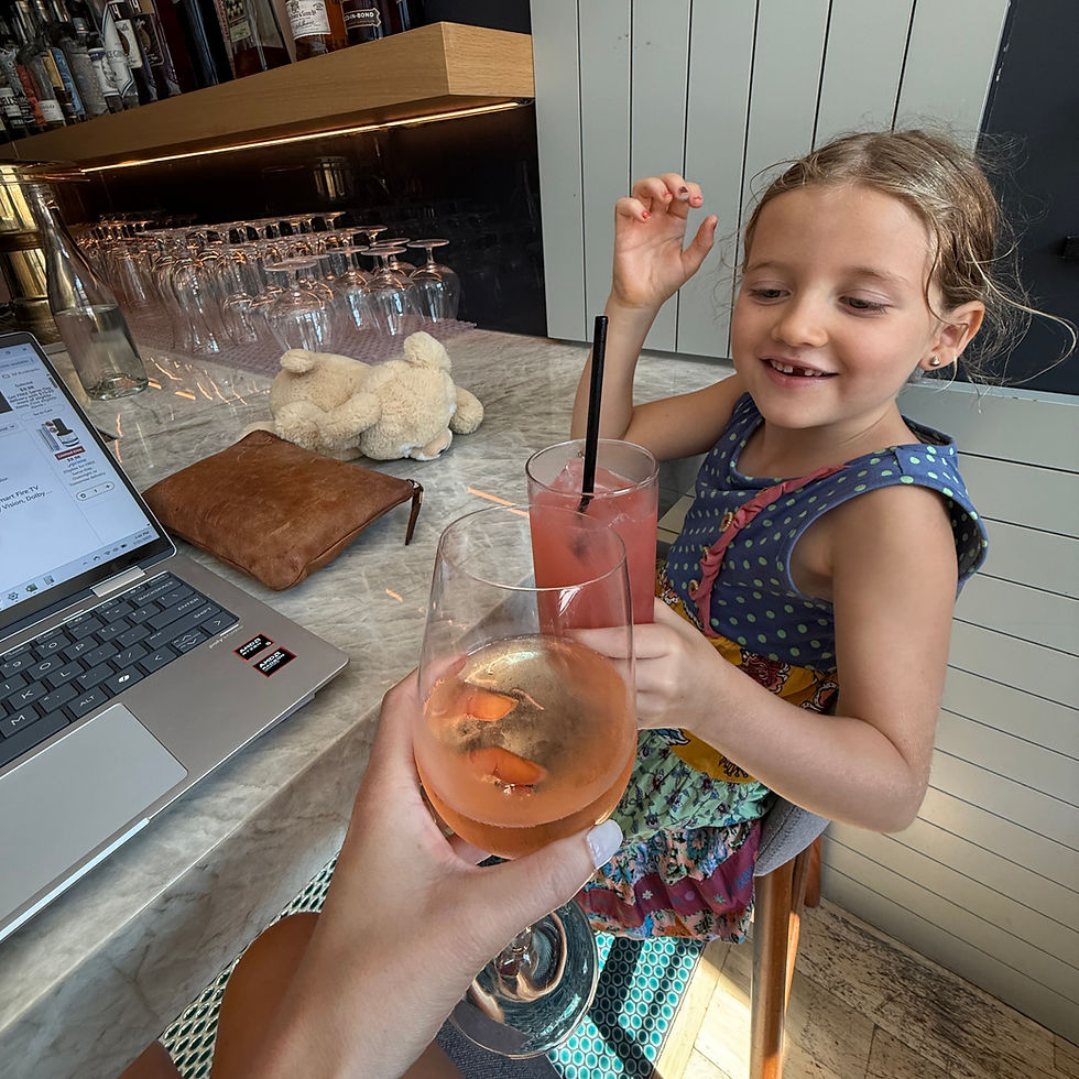 Founder celebrates with her daughter