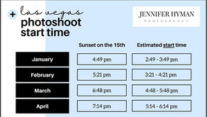 A chart showing what time your outdoor Las Vegas photoshoot will start
