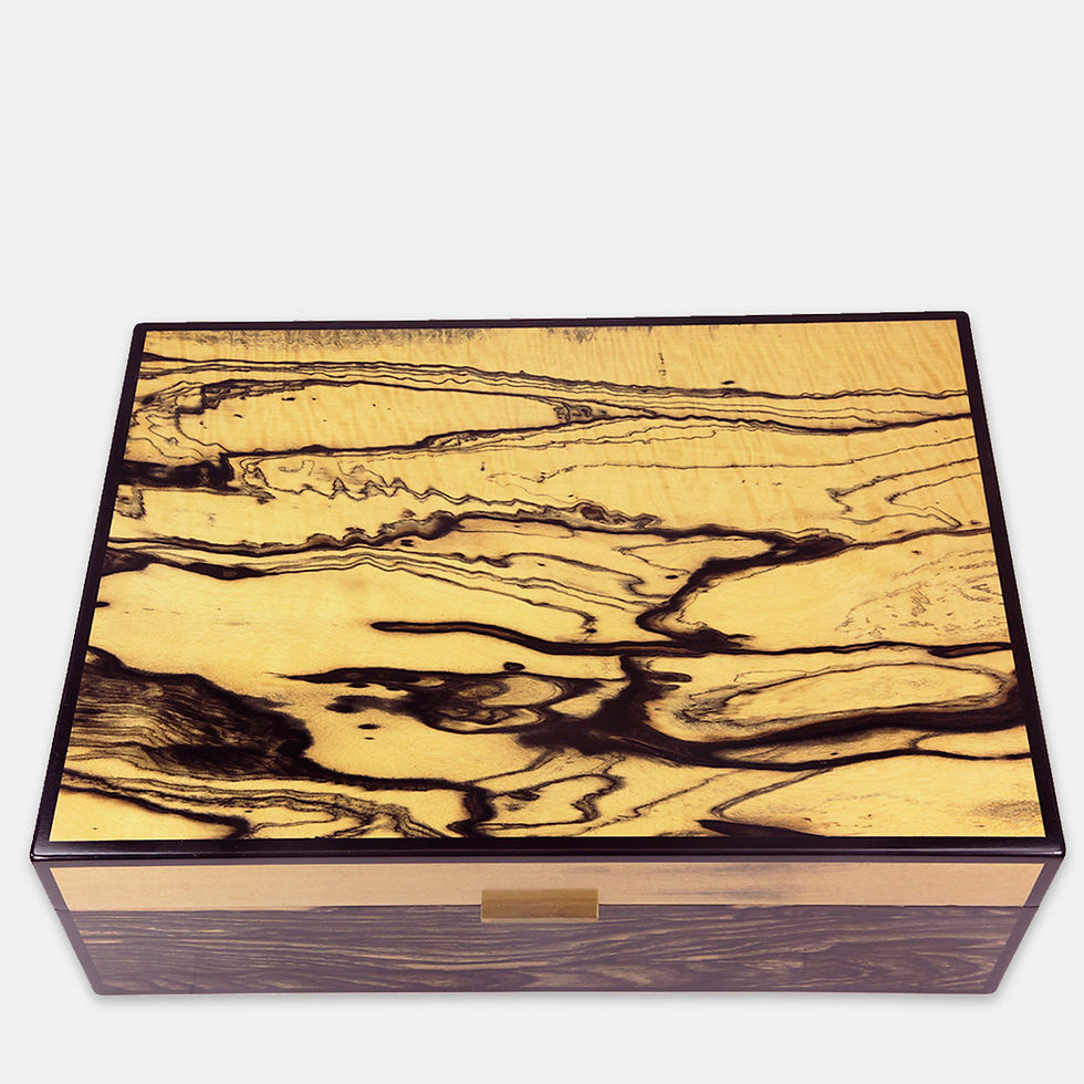 Thumbnail: Model 3 cigar humidor in white ebony from Laos