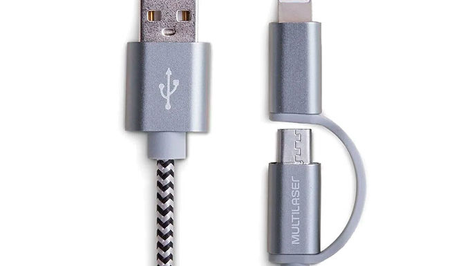Cable Híbrido Usb 1.5 m Gris MULTILASER (WI342)