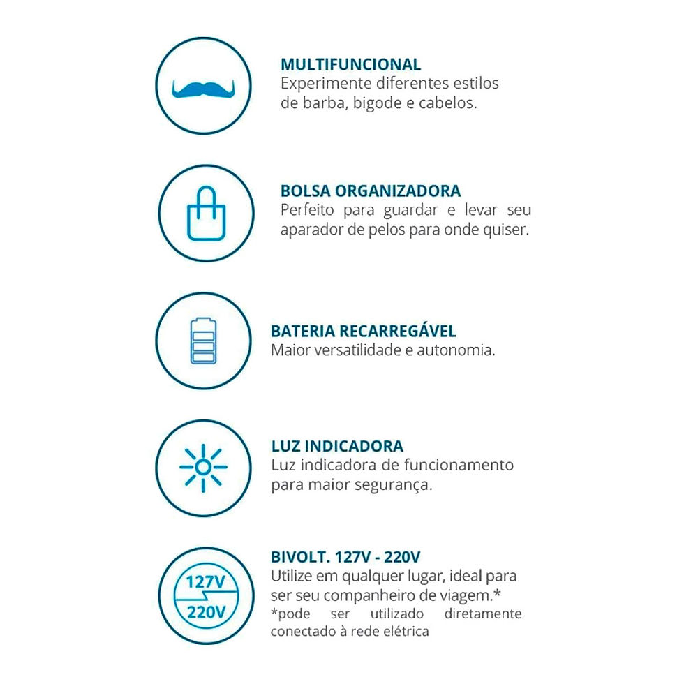 Miniatura: Afeitadora inalámbrica 9 en 1 MULTILASER (EB021)