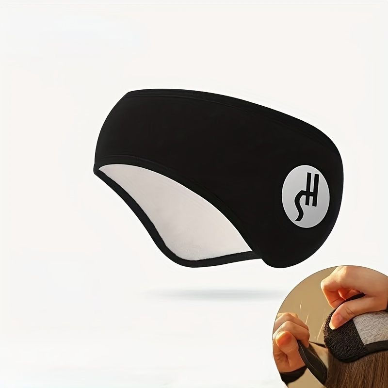 Thumbnail: 1pcs Black Unisex Sleeping Eye Mask & Ear Warmer Headband