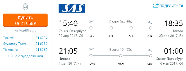 дешевые билеты из Санкт-Петербурга в Америку