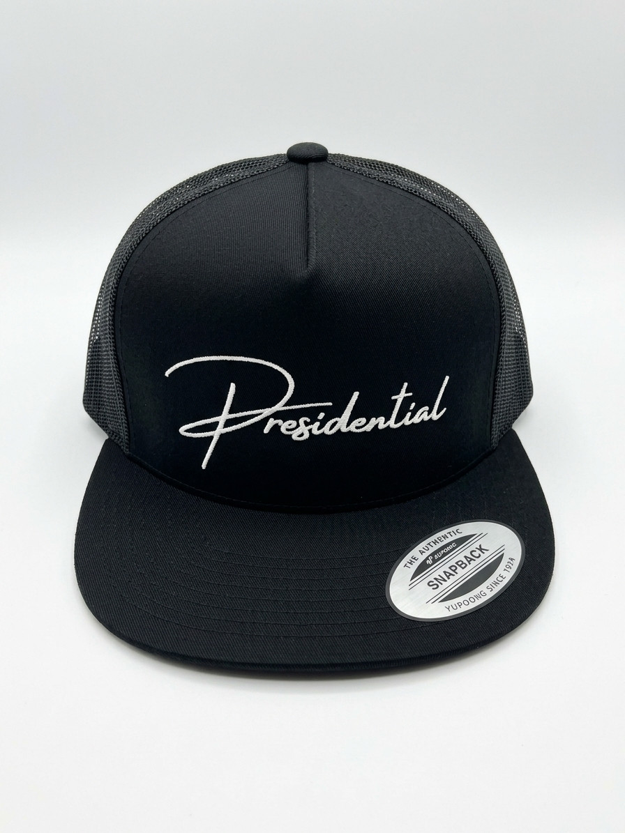 Presidential Cursive Trucker Snapback Hat