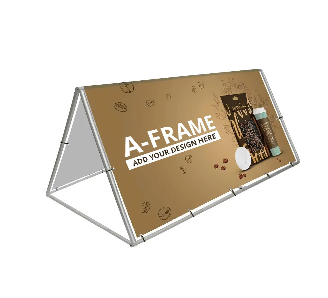 Custom A-Frame Board / Pavement Sign with Stretch Banner