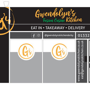Full signage retrofit and branding refresh for Gwendolyns Kitchen Derby, inside and out.