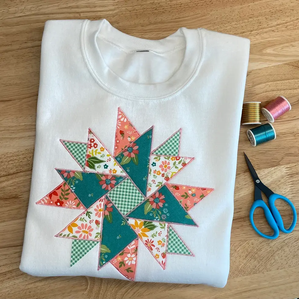 Thumbnail: Charming Applique Double Aster Block Pattern