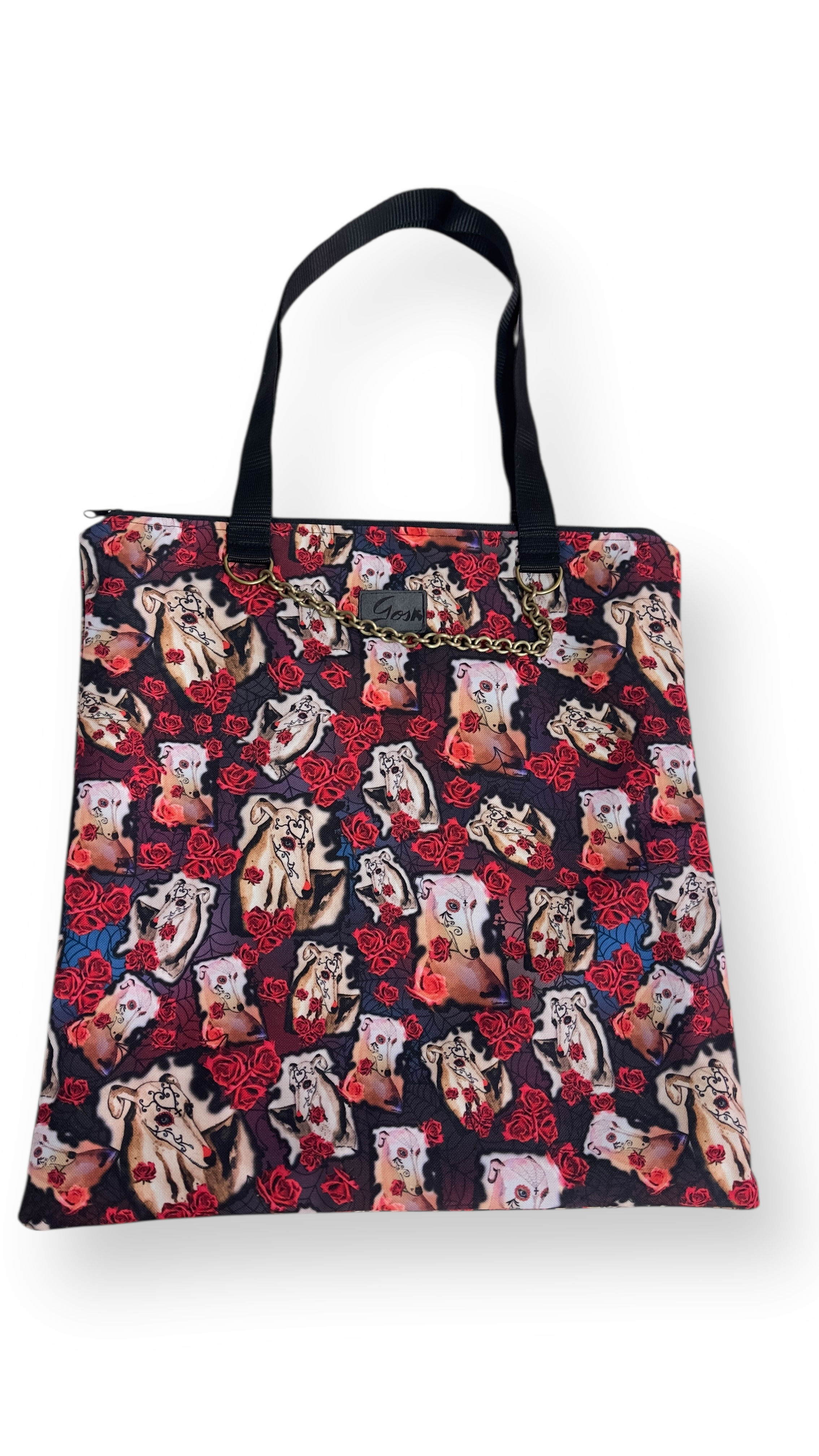 SHOPPER BAG LARGE - GALGOS Y ROSAS