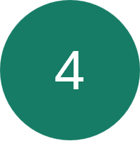 A solid teal-green circle with the white number 4 centered inside.